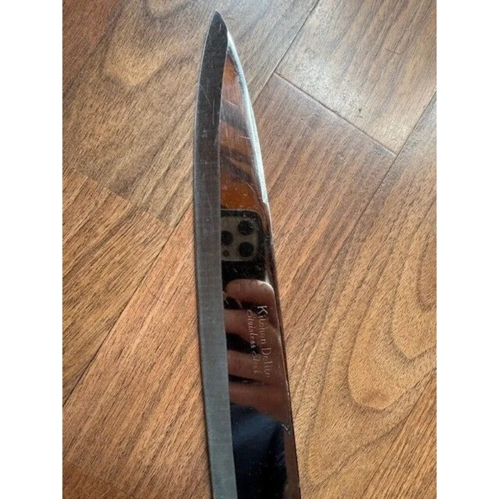 Kitchen Delite‎ Stainless Slicing Chef Knife Full Tang Wood Handle Heavy Duty